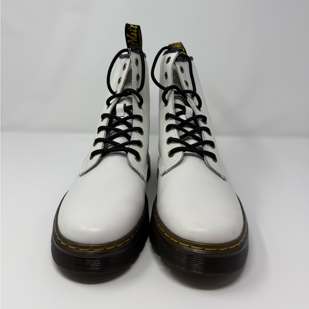 Dr. Martens White Leather Combat Boots Classic Doc Martens EUC Unisex - Picture 6 of 14